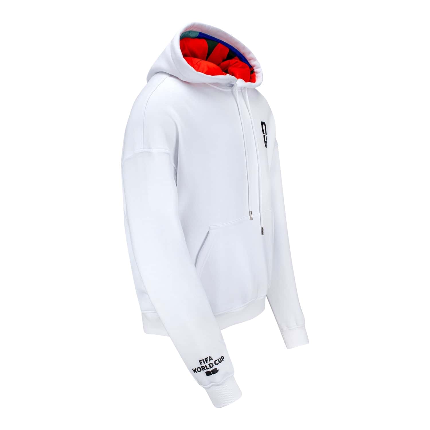 World Cup Pattern White Hoodie